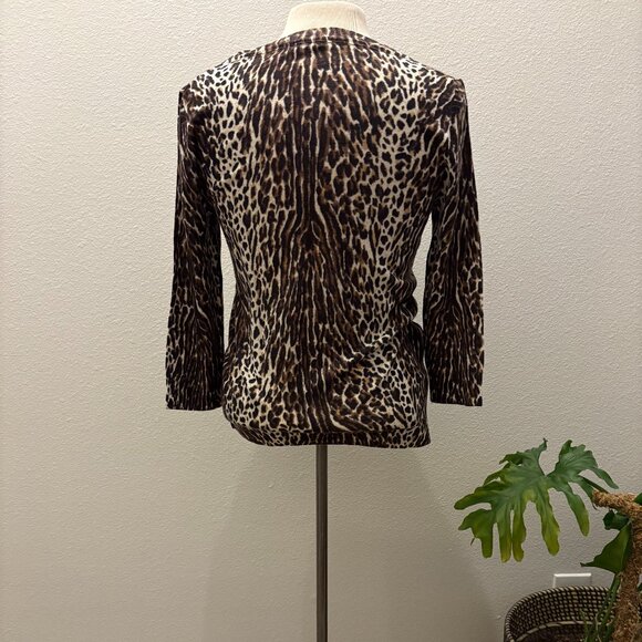 JCrew Leopard Sweater 3/4 Sleeve - Picture 2 of 4